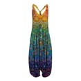 thumbnail image 2 of Women Boho Overalls Plus Size Summer Fashion Jumpsuit Loose Fit Rompers Floral Printed Baggy Bohemia Wide Harem Pants, 2 of 3