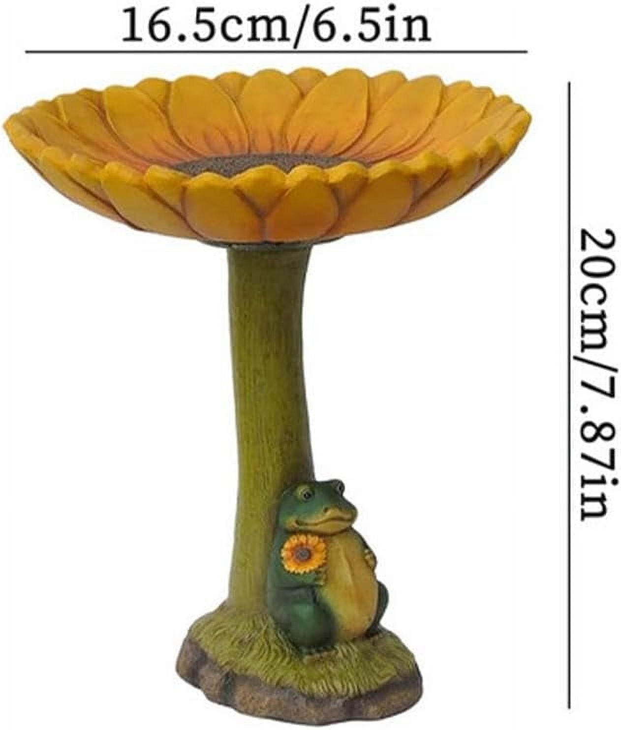 Bird Bath for Outside, Resin Rabbit Frog Ornament Birdbath, Antique Garden Bird Bath Bowl Statue Bird Drinking Feeder Decoration for Outdoor Patio Yard Lawn Backyard Desktop Tabletop Shelf