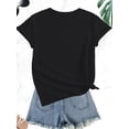 thumbnail image 2 of Casual Comfort, Women's Easter Bunny Print T-Shirt, Casual Crew Neck Short Sleeve Top, Medium Stretch Knit Fabric, All Season Fashion Tee with Applique Detail, 2 of 7