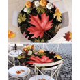 thumbnail image 6 of Round Fitted Tablecloths Autumn Red Maple Leaves Watercolor Waterproof Table Cover for Kitchen Dining Party Decor Gold Sketch Leaf Art,36"-44", 6 of 6