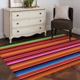 thumbnail image 4 of Abstract Washable Area Rugs 2.7'x5', Colorful Mexican Stripe Red Orange Farmhouse Low Pile Throw Living Room Rug Non-Slip Sturdy Edge Binding Carpet for Indoor Entryway Bedside Kitchen, 4 of 9