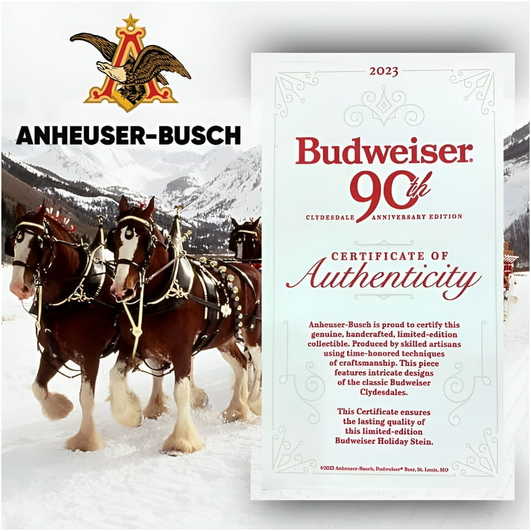 Budweiser 90th Anniversary #44 Clydesdale Stein - Ceramic Beer Mug
