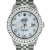 Rolex Pre-Owned Men's Datejust S/Steel & 18K White Gold MOP Diamond Dial Jubilee Watch 3.50 Carat