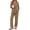Brown, variant on Fantaslook Women Pajamas Sets Long Sleeve V Neck Buttons Outfits and Casual Wide Leg Pants Lounge 2 Piece Sets withe Pockets