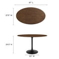 thumbnail image 4 of Modway Lippa 48" Oval Wood Grain Dining Table in Black Walnut, 4 of 7