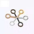 thumbnail image 2 of U8MO 400pcs Metal Screw Eye Pins Bails 14X7mm Half Drilled Hooks Eyelets Threaded Eye-Gold, 2 of 6