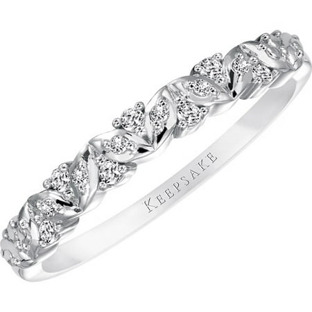 Sweet Remembrance 1/10 Carat T.W. Certified Diamond 10kt White Gold Anniversary Band