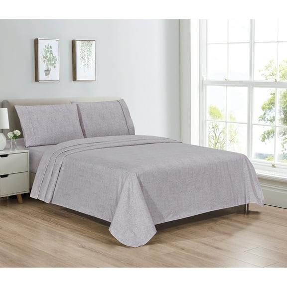 Bibb Home Egyptian Luxury 1800 Count Printed 4 Piece Sheet Set