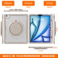 thumbnail image 3 of XYX for iPad Air 13 inch Case (M4 2026/M3 2025/M2 2024), 360 Rotating Hand Grip, Shoulder Strap, Heavy Duty Drop Protection, Khaki, 3 of 7