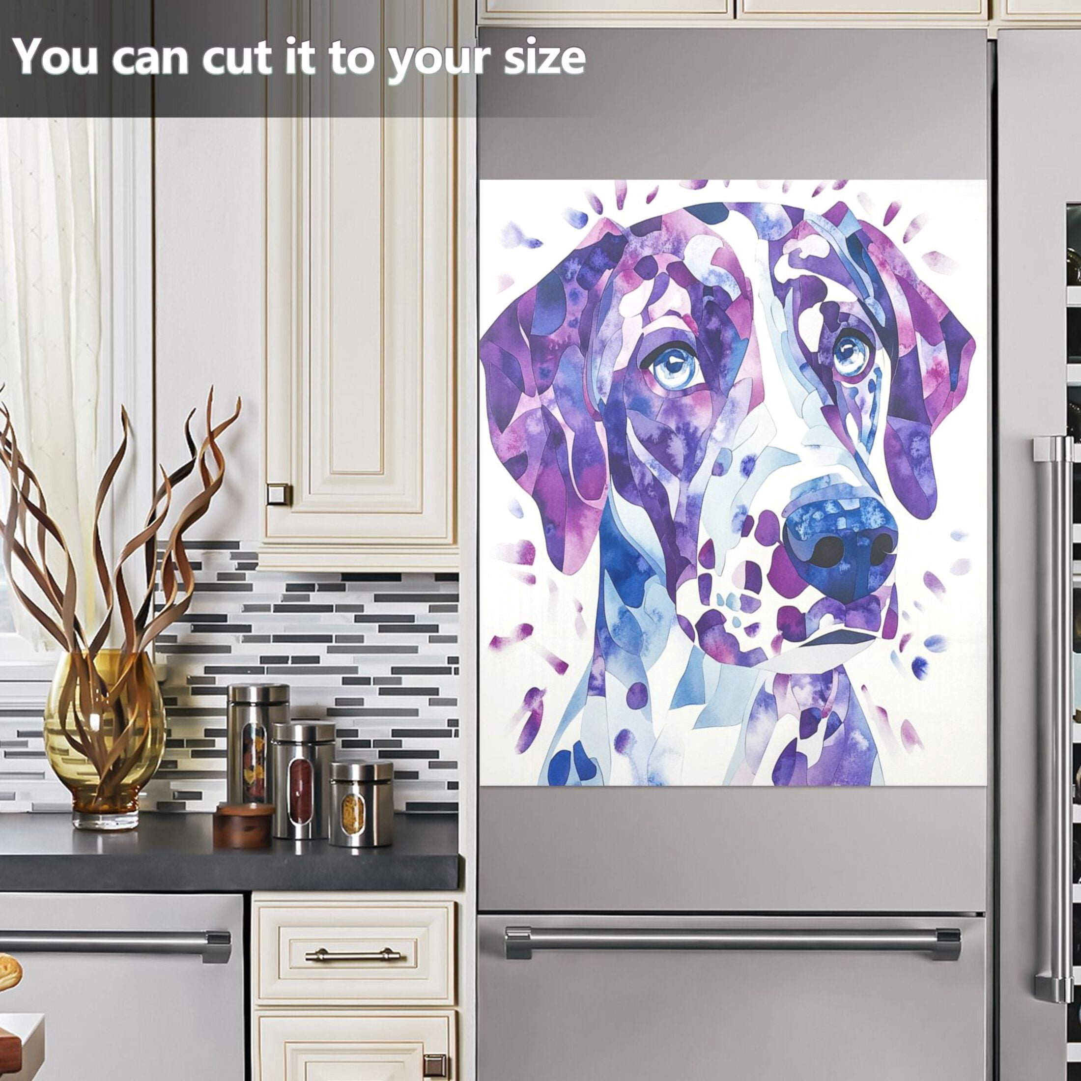 Dishwasher Magnetic Sticker 23x26 Inch Refrigerator Magnetic Sticker Washing Machine Magnetic Sticker Kitchen Panel Magnetic Sticker Home Decor Pretty Blue Cool Dog