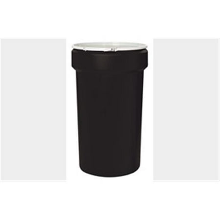 - Eagle Black Plastic Lab Pack Drum 1655BLK with Plastic Lever Lock & Lid - Open Head - 55 Gallon