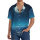 thumbnail image 1 of Fotbe Night Sky Moon Dolphin Camisa Estampada de Manga Corta para Hombre, Casual de Verano, Estilo Playero, Sin Arrugas-XX-Large, 1 of 5