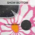 thumbnail image 4 of Pink Bathroom Rugs Cute Daisy Bath Mat, Cute Bath mat for Shower Sink,White and Yellow Flower Bathroom Rug, Super Absorbent Machine Non Slip Back Washable Bathtub Mats for Shower 27x17inch, 4 of 6