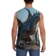 thumbnail image 4 of Balery Wild Blue Cool Dragon Camisetas sin mangas para hombre, absorbe la humedad y protege contra el mal olor.-Small, 4 of 7