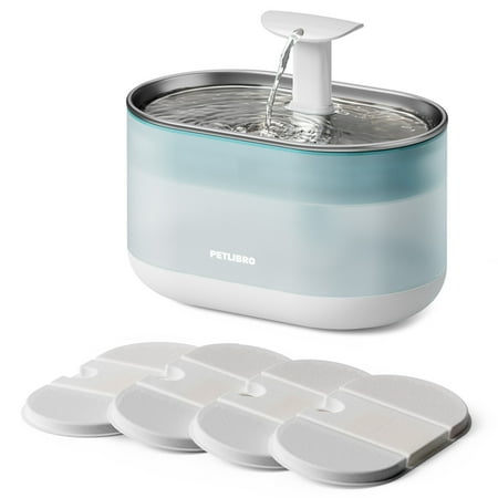 Petlibro Capsule Cat 67oz/2.1L Stainless Steel Tray Cat Water Fountain, Ultra Quiet, Automatic Cat Fountain with Two Flow Modes, BPA-Free, Metal Capsule, Healthy Water Fountain for Indoor Cats