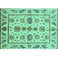 thumbnail image 1 of Ahgly Company Indoor Rectangle Abstract Turquoise Blue Modern Area Rugs, 7' x 9', 1 of 4