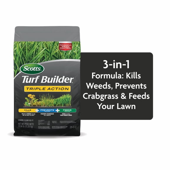 Turf Builder Triple Action1, 12,000 sq. ft., Lawn Fertilizer with Weed Control and Preventer