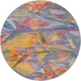 thumbnail image 2 of Addison Rugs Dream Shag Premium Machine Washable Transitional Birds Of Paradise Multi Round Rug, 8' x 8', 2 of 8