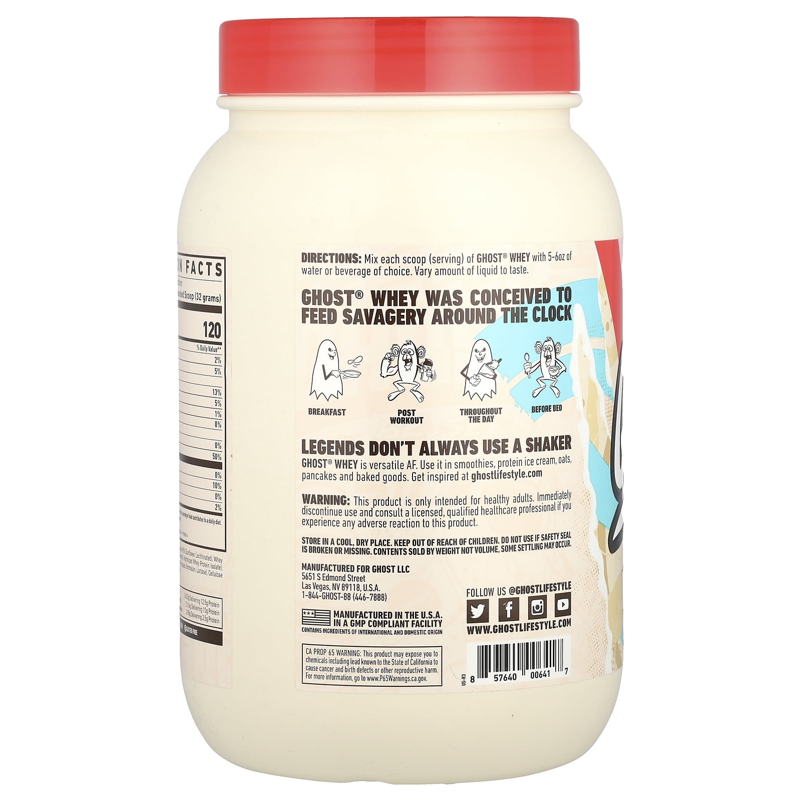 Ghost Whey Protein, Fruity Cereal Milk®, 2lb (924 g)