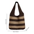 thumbnail image 2 of Bolso de mano de ganchillo para mujer bolso de mano tejido de Color contrastante bolso tejido para mujer, 2 of 9