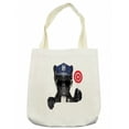 thumbnail image 1 of Police Tote Bag, Animal Dog Pug Wears Glasses Thumbs up Sirens Traffic Like Artwork Print, Cloth Linen Reusable Bag for Shopping Books Beach and More, 16.5" X 14", Cream, by Ambesonne, 1 of 2