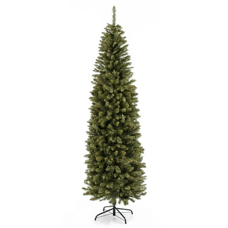 Best Choice Products 7.5-foot Hinged Fir Pencil Artificial Christmas Tree w/ Metal Foldable Stand, Easy Assembly, (Best Smelling Real Christmas Tree)