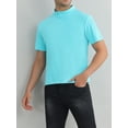 thumbnail image 5 of INSPIRE CHIC Mock Neck T-Shirt for Men's Short Sleeves Turtleneck Summer Basic Pullover Tee Tops, 5 of 6