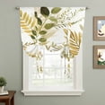 thumbnail image 2 of Brown Green Leaves Balloon Curtains for Bedroom/Front Door/Bathroom, Summer Botanical Farmhouse Watercolor Leaf Tie Up Curtains 63 Inch Length Kitchen Curtains Shades for Windows 46"x63", 2 of 8