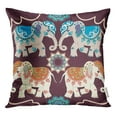 thumbnail image 1 of RYLABLUE Colorful Funny Elephants and Flowers Mandalas on Dark Throw Pillowcase Cushion Case Cover, 1 of 1