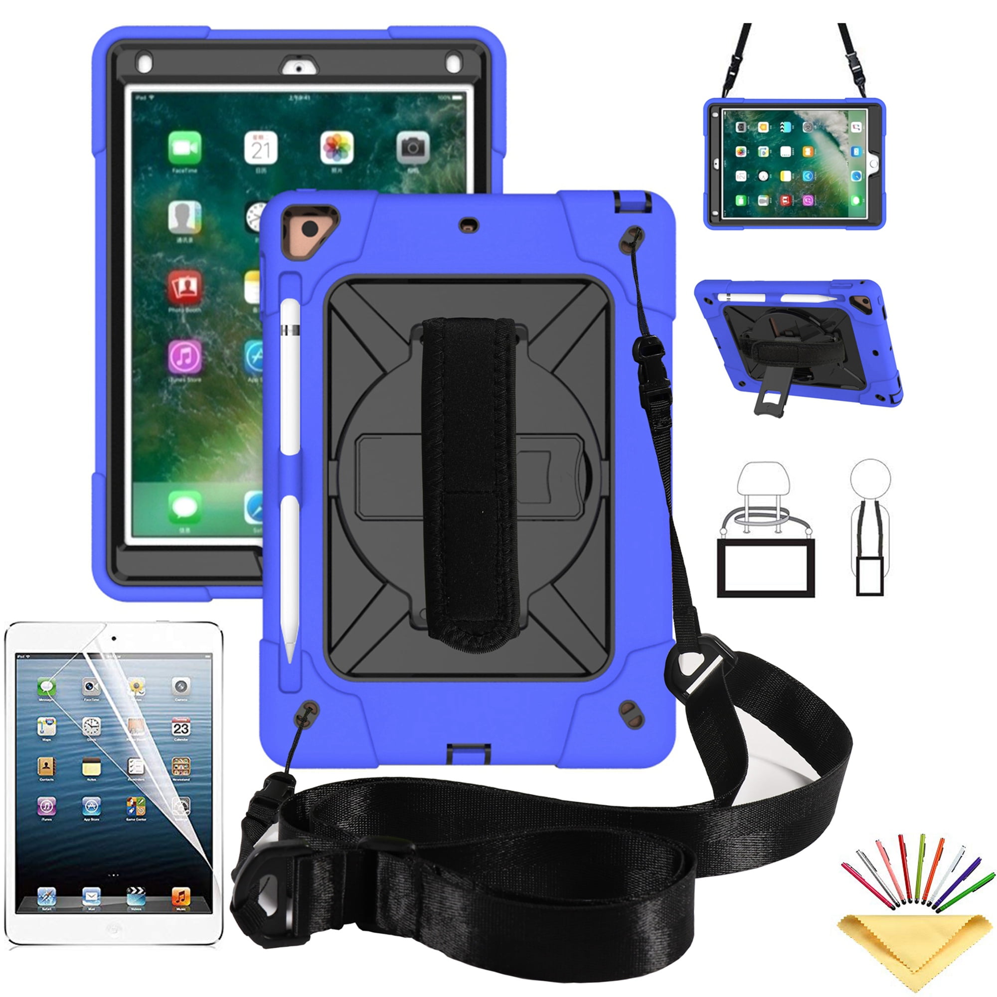 iPad 7th Gen Case, iPad 10.2 inch 2019 Shockproof Case with HD Screen Protector, Dteck Heavy