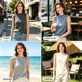 thumbnail image 2 of Women's Round Neck Sleeveless Camisole Undershirt Tank Top Threaded Cover Accessory Breast Worn Externally Internally Layering Piece | CSEONE,White 2XL, 2 of 9