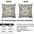 thumbnail image 4 of Grey Gray Floral Block Print Pillow Covers 18x18 Set of 2 Rustic Old Style Modern Vintage Flower Pattern Cream Decorative Throw Pillow Cases Outdoor Farmhouse Decoration for Sofa Couch Bed, 4 of 5
