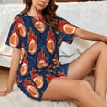 thumbnail image 6 of Bixox Women's American Football and Fire Flames Printed Pajama Set 2 Piece Lounge Set Top and Shorts Soft Pajamas, Shorts with Pockets, 6 of 7