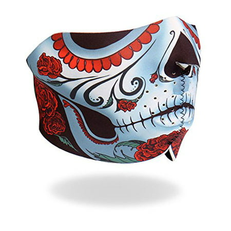 Officially Licensed, Bikers Full Protection HALF CALAVERA NEOPRENE FACE MASK, with Velcro Back Closure