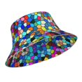 thumbnail image 2 of Kdxio Reflective Bucket Hat - Colorful Tie Dye Stained Glass 2 Print Bucket Hat for Men,Women, 2 of 9