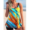 thumbnail image 2 of Traje de baño de 2 piezas con tirantes finos para mujer, traje de baño femenino con cuello redondo y cintura alta a la moda, traje de baño tipo 5 XXL, 2 of 5