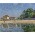 thumbnail image 2 of Sisley, Alfred 14x12 Gold Ornate Wood Framed with Double Matting Museum Art Print Titled - Bords Du Loing, Saint-Mammes, 2 of 4