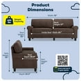 thumbnail image 2 of Serta Copenhagen 78" Rolled Arm Sofa with Removable Covers Dark Brown, 2 of 16