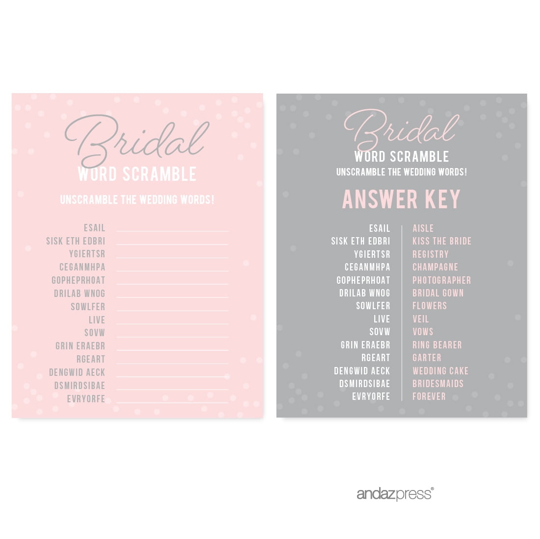 Wedding Shower Word Scramble Answers Wedding Shower Word Scramble Answers