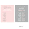 Word Scramble Pink Blush and Gray Pop Fizz Clink Wedding Bridal Shower Game Cards, 20-Pack