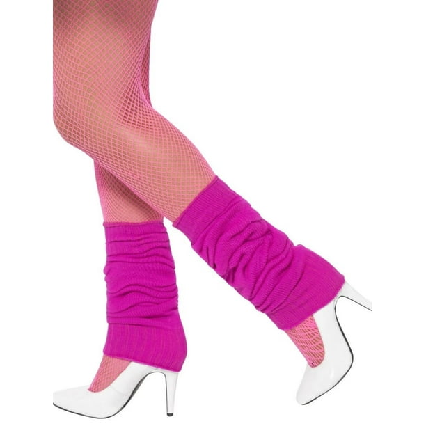 Adults Womens Neon Hot Pink Leg Warmers Socks Costume Accessory