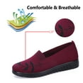 thumbnail image 2 of Women's Knitted Flat Shoes Breathable Mesh Loafers Anti Slip Driving Shoes Lightweight Comfortable Walking Shoes Red 5.5 UK, 2 of 7