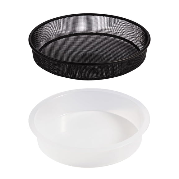 Selrti Round Bird Feeder Tray, Plastic Bird Bath Water Tray, Outdoor Mesh Birdseed Tray, Bird Feeder Accessories for Wild Hummingbird, Goldfinch and Oriole