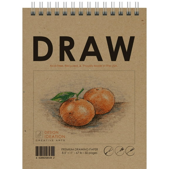 Creative Project Drawing Book. Wire Bound. Mixed Media Paper. (8.5" x 11") WB-2550-TS. (1 Book)