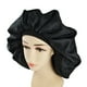 thumbnail image 5 of Gorro de dormir extragrande de seda y satén con doble elástico, para organizar el cabello (negro), 5 of 7