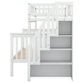 thumbnail image 4 of Euroco Wood Twin over Full Bunk Bed with Stairs and Storage Shelf for Room, White, 4 of 9