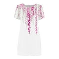 thumbnail image 4 of Viikei Womens Dresses Plus Size Clearance,Women's Classic A-Line Short Sleeve Dress,Women's Short Sleeved Dress with Floral Print Round Neck Dress Multicolor M, 4 of 5