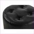 thumbnail image 3 of Vanity Stool, Glam Contemporary Round Swivel Button Tufted for Vanity Set | Black | Fabric, 3 of 5