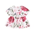 thumbnail image 5 of CARETOO Girls Clothes Casual Outfits Cute Short Sleeve Floral Ruffle Top 2pcs Denim Pant Set, 5 of 7