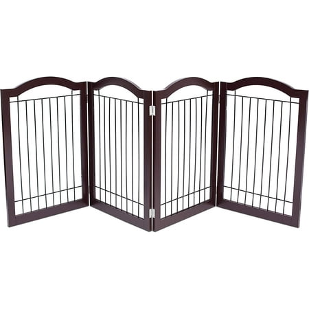 UPC: 0810004140189 | Internet s Best Wire Dog Gate with Arched Top – 4 Panel – 30  Tall – Espresso